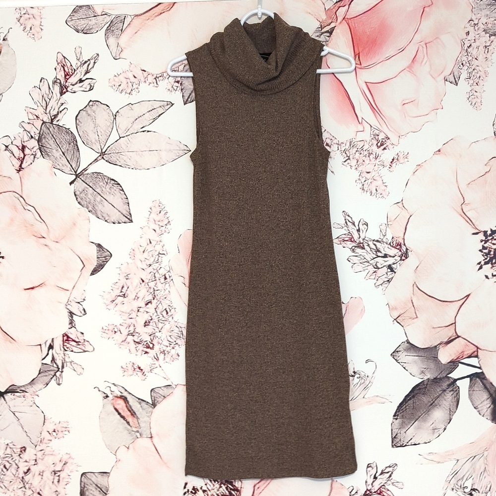 Heathered Form Fitting Cowl Neck Dress